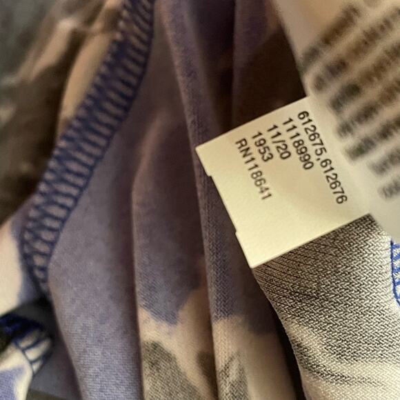 Lane Bryant Blue Black floral knit short sleeve belted dress womens 26 28 new - Picture 16 of 16